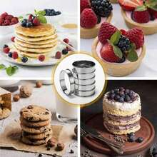1/3/6pcs Stainless Steel Tart Rings, 8cm/3.15in Internal Diameter, Pizza Baking Mold, Double Crimped Round Cookie Cutter, Cake Tart Mold, Kitchen Supplies, Baking Tools, DIY Pancake Rings