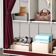 1pc Large Capacity Portable Wardrobe Closet, Easy Assembly Cloth Storage Cabinet For Home, Rental House, Dorm Bedroom, 65" Portable Closet Wardrobe Clothes Rack Storage Organizer,Portable Closet Storage Organizer Clothes Wardrobe Dustproof Non-Woven Fabric8-Drawer Dresser For Bedroom – Fabric Storage Drawers For Clothes, Organizer With Wooden Top, Steel Frame, Gold Handles, Leather Finish, Gray Storage Cabinet For Closet, Entryway, Living Room, Nursery, Dorm - Đỏ - Xem 6