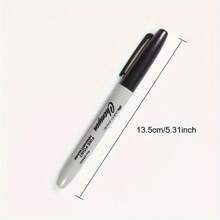 12pcs Fine Tip Black Permanent Marker Pens, Assorted Color Markers Suitable For Office, School And Craft Projects