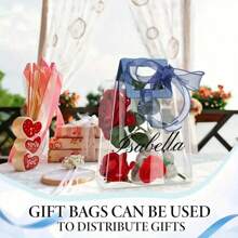 1 Stück anpassbares, verstärktes klares PVC-Geschenktasche, Braut Geschenk Tragetasche, Einkaufstasche, geeignet für Einkaufen, Hochzeiten, Geburtstagsfeiern, Souvenirs, Schulanfang, Valentinstag, Multifunktional, Dekorativ, Wiederverwendbar, Hochwertig, Farbig, Modern, Personalisierbar, Einzigartig, Ideale Geschenke für Ihn, Ideale Geschenke für Sie, Partner, Vater, Freundin, Mutter, Familie, Freunde, Teehaus, Zuhause, Büro, für Jahrestage, für Valentinstag, für Muttertag, für Geburtstage, für Vatertag, für Abschluss, für Hochzeiten, für Einweihung