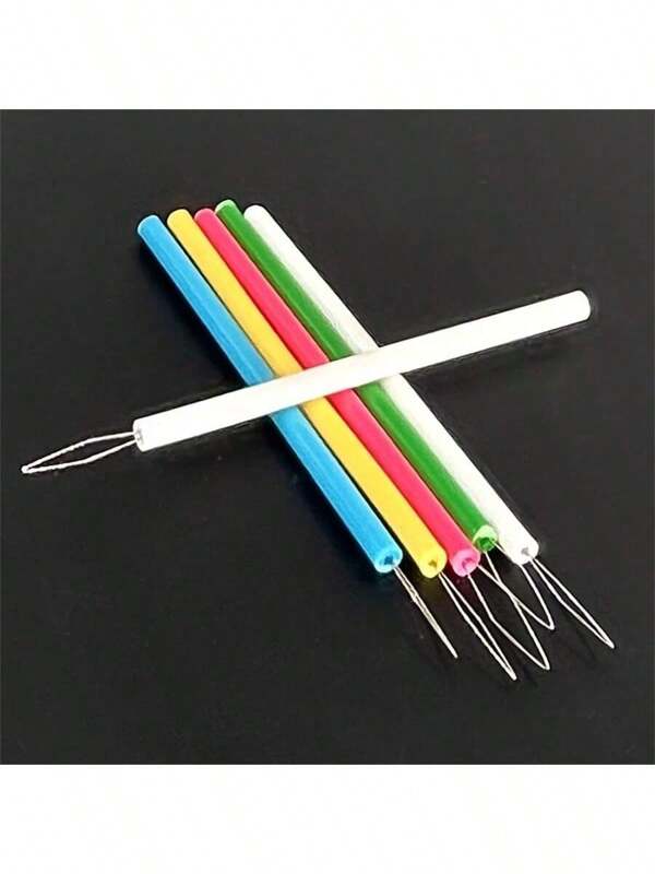 Trazador automático, 10/5 piezas, guía de hilo cilíndrico colorido, herramienta de trilla fácil de usar para The Elderly, adecuado para Thick y Thin, costura, asistente de costura manual, suministros prácticos para coser en el hogar, Tragador, Set de perforación