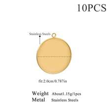 10pcs Stainless Steel 6-30mm Round Bottom Bracket Pendant Can Be Set With Gemstones DIY Necklace Bracelet Jewelry Accessories Making - Pendant - View 10