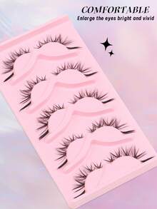 5 Pairs Russian Volume Lashes Kit, Natural Looking & Fluffy 3D Cat Eye Lashes With Invisible Lash Bands - Cat Eye Lashes - View 5