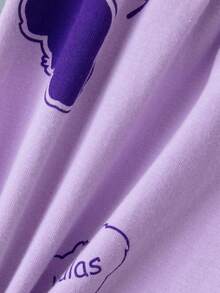 4 件套女童棉质独角兽印花短袖短裤睡衣套装，轻便夏季睡衣