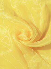 1pc Transparent Yellow Organza Fabric, Silky Shiny See-Through Stiff Tulle, Wedding Dress DIY Sewing Craft, Wedding Decor