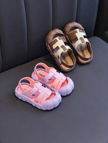 1 Pair Kids Sports Sandals, Summer Boys/Girls Anti-Slip Soft Bottom Two-Tone Toddler Beach/Water/Outdoor Play Shoes