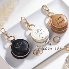 Personalized Mini Gym Ring Holder Travel Jewelry Box,Portable Ring/Earring Storage Box,Custom Gift,The First Gift Of 2025,AirTag Leather Keychain Holder, Customized Name Small Jewelry Box, Bridesmaid Gift, Wedding Gift Back To School
