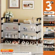 Simple Shoe Rack, Multi-Layer Household Entrance Dust-Proof Shoe Cabinet, Suitable For Rental House, Large Capacity, New Design - White - View 5