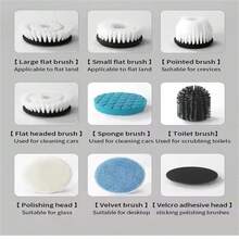 1pc Wireless Electric Rotating Cleaning Brush - USB Rechargeable, 5/8-9pcs Replaceable Brush Heads, Detachable Telescopic Handle, Suitable For Kitchen/Living Room/Bathroom Cleaning, Li-Ion Battery Powered, All-In-One Household Cleaning Tool - Multicolor - View 9