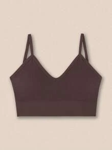 Set de 3 bras deportivos sin costuras con estampado de rayas, sujetador sin aros cómodo y sexy con diseño de espalda de tirantes anchos para mujeres