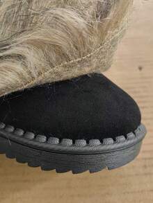 1 双女童冬季保暖毛绒雪地靴，儿童时尚款式