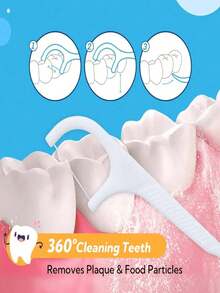 400-50 Palillos dentales con hilo dental, hilo dental portátil para viajes, hilo dental ultra fino arqueado para limpieza dental, esenciales de viaje, adecuado para restaurantes, cocinas, salas de estar, de vuelta a la escuela