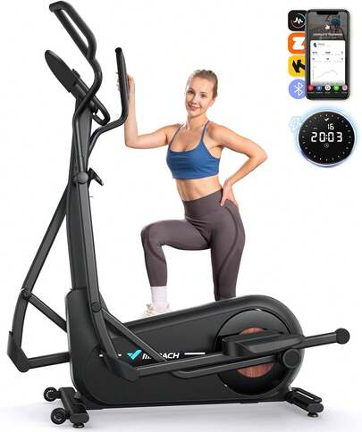 MERACH Self-Generating Elliptical Machine (Exercise Bike Alternative): Long Stride Cross Trainer For Home Gym Exercise, Ultra-Quiet Magnetic Resistance, 18.5-Inch Stride, Auto Resistance, 400 Lbs Capacity - Gym Equipment