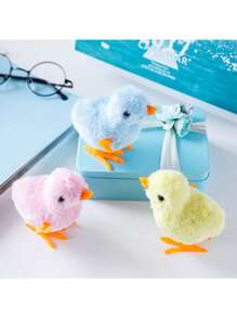 1pc Jumping Chicken Cute Simulation Clockwork Wind Up Plush Moving And Running Teenager Creative Plush Doll Toys Home Decoration Gifts, Kids Toys, Plush Doll,Kids Toys Boys,Toys For Chickens