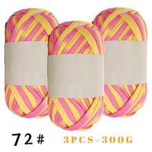 Hilo de trapo para tejer a ganchillo zapatillas, bolsas, cestas, alfombras - Suministros para manualidades DIY, 100g/ovillo o 300g/paquete - Multicolor - Ver 11