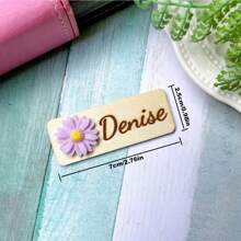 Personalizowana 3D Chryzantema Drewniana Etykieta z Nazwą Z Magnetycznym Lub Przypinanym Podkładem, Kwiat Stokrotki Pielęgniarka Nauczyciel Lekarz Etykieta z Nazwą, Pielęgniarka Odznaka