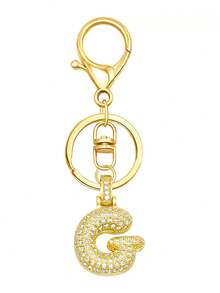 Spring & Summer Essential - Gold Letter Keychain, Unisex, Shiny A-Z Letter Keychain Pendant, Suitable For Backpacks, Handbags, Car Keys, House Keys, Suitable For Dates, Study, Vacation, Beach, Work, Commuting, And Also A Fashion Gift For Mother's Day, Bag Charm.