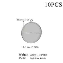 10pcs Stainless Steel 6-30mm Round Bottom Bracket Pendant Can Be Set With Gemstones DIY Necklace Bracelet Jewelry Accessories Making - Pendant - View 13