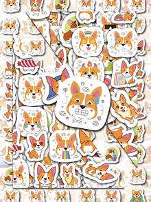 6pcs 56 Stickers Corgi Stickers Graffiti Stickers Cheap Stickers Vinyl Stickers Diary Stickers Hand Tent Stickers Decorate Party Skateboard Phone Case Water Cup Guitar Sticker Sticker Can Diy Sticker Sticker Notebook Sticker - Multicolor - View 6