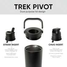 Pivote de Trek Moderno Simple |   Vaso con Popote Rebatible y Asa |   Botella de Agua con Bota |   Tapas de Popote y Chorro Intercambiables |   Gimnasio, Deportes, Aire Libre |   890 ml. |   Blanco de invierno - -Gris hielo - Ver 11