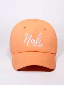 1pc Letter 'Nah' Embroidered Polyester UV Protection Casual Baseball Cap, Unisex Suitable For Everyday Wear, Spring/Summer - Nah Baseball Cap - View 9