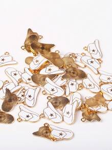 10 pièces/paquet Pendentifs de bijoux à motif de chapeau de cowboy occidental DIY