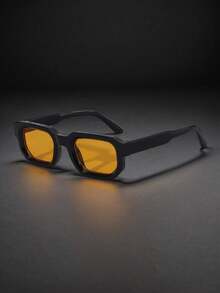 1 件装新款方形休闲复古时尚个性化男士眼镜，适合户外、散步、装饰和美容