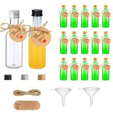 32pcs/1pc/5pcs Mini Petite Empty Transparent Body Plastic Wine Bottle Waterproof, With A Small Funnel For Easy Filling, Screw Cap Sealing Is Not Easy To Leak, Multiple Sizes To Choose From, Suitable For Weddings, Parties, Alcohol, Gin, Whisky, Spirits.