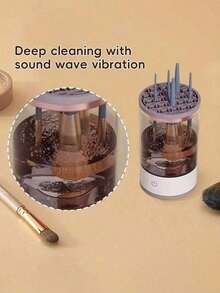 1 USB Electric Cosmetic Brush Cleaner, Automatic Cosmetic Brush Cleaning Tool, Quick, Efficient And Deep Cleaning Of Various Types Of Cosmetic Brushes, Portable Design, Suitable For Cosmetic Brush Sets, Eye Shadow Brushes, Powder Blusher Brushes, Etc - Multicolor - View 9