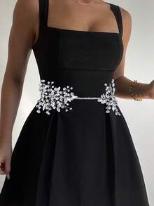 1pc Bridal Crystal Waist Belt, Luxurious Elegant Women Fashion Waist Sash, Suitable For Birthday Party, Banquet, Exquisite Waist Accessory Valentine's Day Accessories