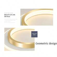 现代奢华金色吸顶灯北欧创意圆形吸顶灯客厅餐厅走廊装饰吊顶灯家用酒店别墅室内简约吸顶灯 - 金色 - 查看 4