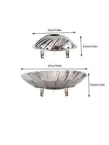 1 件可调节优质不锈钢蒸架，多功能折叠水果篮，包子和点心蒸笼托盘，3 种尺寸（小、中、大） - 銀色 - 查看 7