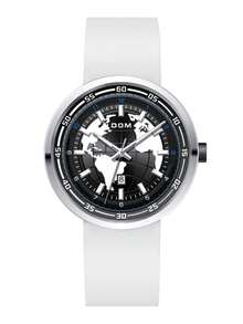 DOM 1pc Silicone Luminous Ball Calendar Round Dial Quartz Men's Watch With Gift Box, Suitable For Daily Wear And Decoration - Shape - View 12