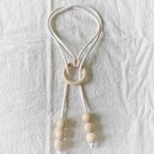 2 Pieces Of Wood Bead Curtain Tieback Boho Wood Ring Curtain Tiebacks Curtain Holdbacks For Wall Curtain Ties Curtain Tie Backs With Hooks For Boho Decor Bedroom Decor Nursery Decor