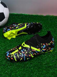 1 Pair Adult & Student Football/Soccer Shoes, Low-Top Outdoor Team Competition Men's Professional Sports Shoes, Big Size Anti-Slip, Wear-Resistant, AG Studs, FG Natural Grass Soft Ground, Lace-Up Cleats, Leather Football Training Shoes, Lightweight, High-Performance, Anti-Skid, Top Professional Football Boots