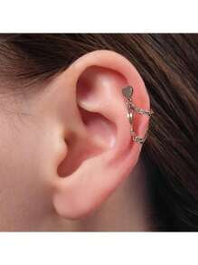 1pc Flat Back Stud Earrings Push In Cartilage Studs Earrings Chain Earrings For Women Stainless Steel Tragus Earrings Hypoallergenic Threadless Earrings Studs Piercing Jewelry