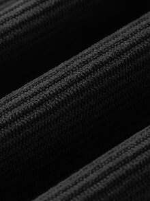 男士夏季休闲灯芯绒短裤，时尚松紧腰口袋沙滩装 - 黑色 - 查看 6