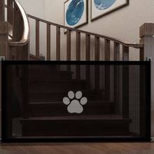 1 件装宠物围栏楼梯门隔离猫狗宠物屏障宠物隔离网，便携式可折叠宠物隔断栅栏，保护宠物狗防护网围栏 - 彩色 - 查看 3