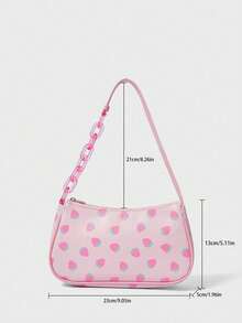 1pc Cute Strawberry Underarm Bag, Sweet Girl Casual Shoulder Bag - Shoulder Bag - View 6