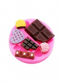 1 Stück rosa flüssige Silikonform aus Silikonmaterial, Herz-Gitter DIY Harz Schmuckzubehör Silikonform zum Herstellen von Epoxidharz Teilen, verwendbar für Haarclips, Scrunchies, Durchbroch Clogs Charms Dekoration