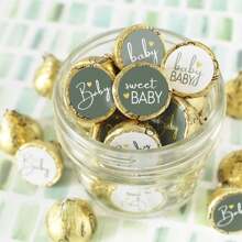 210pcs BabyShower Chocolate Kisses Party Favor Candy Stickers Shower Party Favor Kisses Candy Stickers, Sweet BabyParty Favors