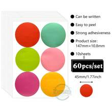 10pcs/Pack New Polka Dot Sticker Set, Colorful Dot Labels, 8 Mixed Sizes Dot Stickers Suitable For Office File Organizing, Kids DIY Crafts, Planner/Phone Case/Notebook Decoration,School Supplies,Back To School