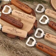 1/5/10 Bulk Custom Wooden Bottle Opener, Personalised Engraved Wooden Bottle Opener, Wedding Favors For Guests, Personalized Groomsmen Gift, Party Favors, Business Promotional Items, Gift For Father,Wedding Essentials,Multi-Functional, ,Ornamental,Reusable,Exquisite,Stylish,High-Quality,Colorful,Modern,Custom,Personalized,Unique,Ideal Gifts For Him,Ideal Gifts For Her,Boyfriend,Dad,Girlfriend,Mom,Family,Friends,Tea Room,Home,Garden,Office,For Anniversaries,For Valentine's Day,For Mother's Day,For Birthdays,For Father's Day,For Graduation,For Weddings,For Housewarming - Multicolor - View 3