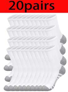1/5/10/15/20 Pares de Meias Cano Alto Masculinas, Que Absorvem a Umidade, Resistentes a Odores, Respiráveis para Homens e Mulheres, Adequadas para Uso Diário, Corrida, Exercícios, Jogos com Bola, Ciclismo, Verão