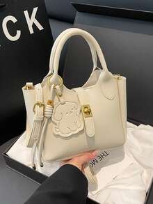 Niche Casual Tote Handbag For Women, Fashionable Bucket Bag, Versatile Crossbody Bag, Spring 2025 - White - View 2