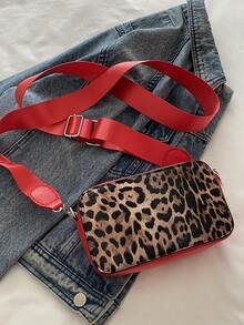 Túi đeo vai máy ảnh họa tiết da báo cổ điển thời trang mới, trang trí nơ, màu trơn, dây đeo vai điều chỉnh được, hình vuông, phù hợp cho các bạn nữ trẻ, sinh viên đại học, người mới bắt đầu, nhân viên văn phòng đi mua sắm, hoàn hảo cho văn phòng, trường đại học, công việc, kinh doanh, đi lại và các dịp khác. Ví nữ họa tiết da báo mùa thu/đông mới. - Đỏ - Xem 5