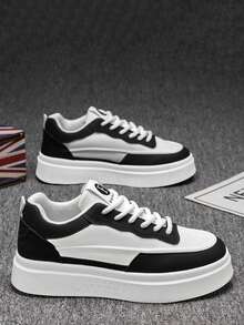 Spring & Summer New Men's Low-Top Casual Sneakers, Fashion Versatile Anti-Slip Thick Sole Comfortable Breathable Daily/Sports Wear For Teenagers ,Gym - Multicolor - View 4