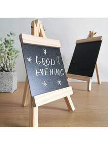 1set Home Office Wooden Bracketed Small Chalkboard Milk Tea Shop Restaurant Creative Display Sign Bar Supermarket Price Signs Small Chalkboard Frame Chalkboard With Easel, Perfect Gift For Christmas, New Year And Birthday - Multicolor - View 5