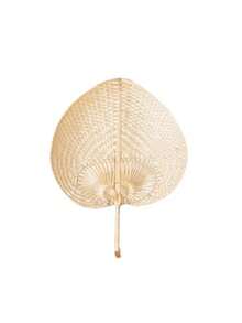 1件手工草编驱蚊风扇，轻巧，适合夏季