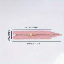 1pc/Elegant -Leather Zippers: , Double-Sided & Braided With Needle Thread Hole - Perfect In Beige, Black, & Light Brown - Multicolor - View 5